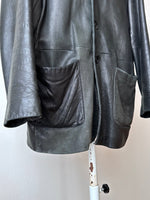 Over sized leather tailored jacket