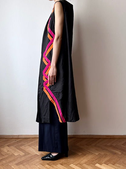 Black linen haori