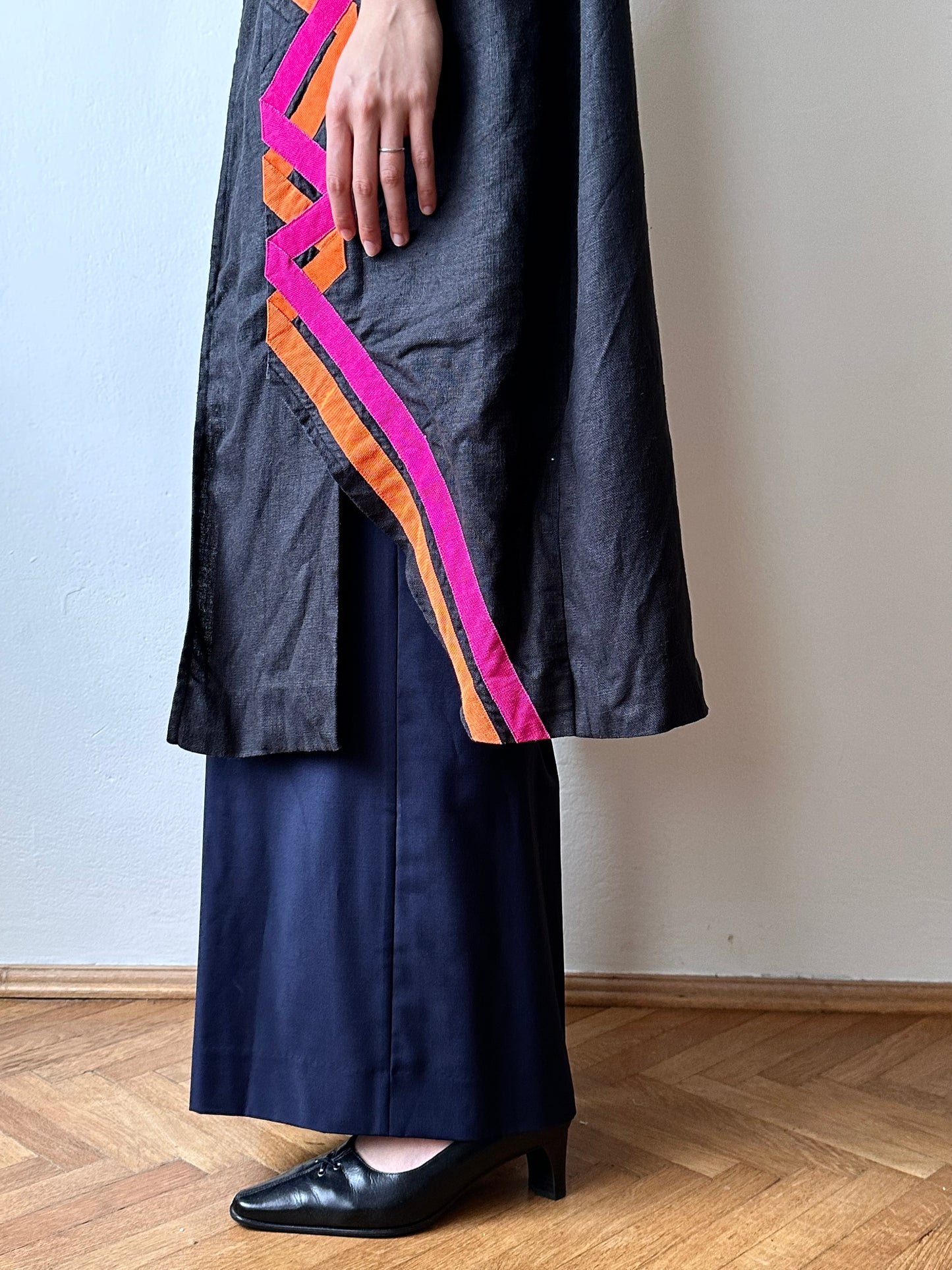 Black linen haori