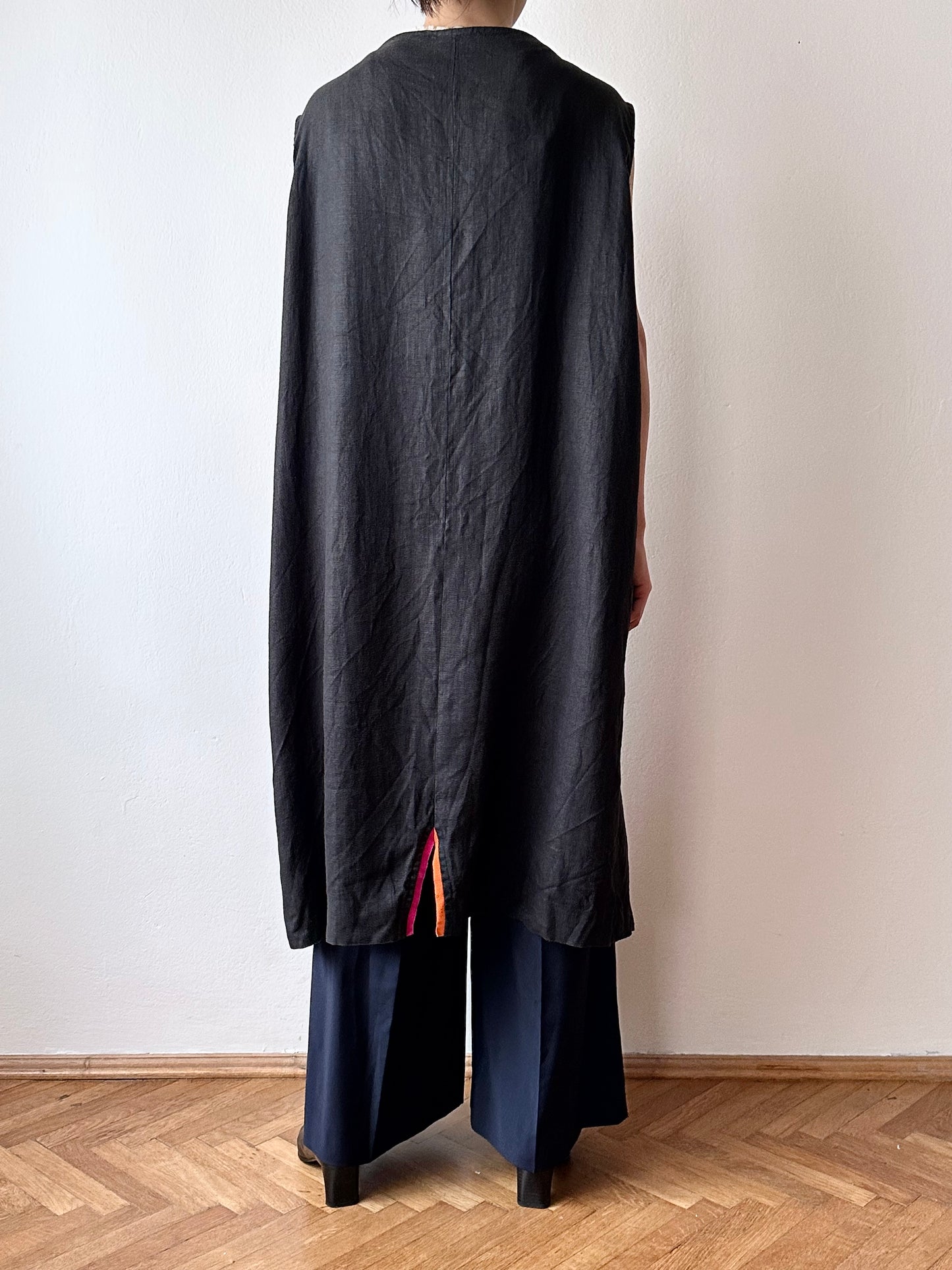 Black linen haori