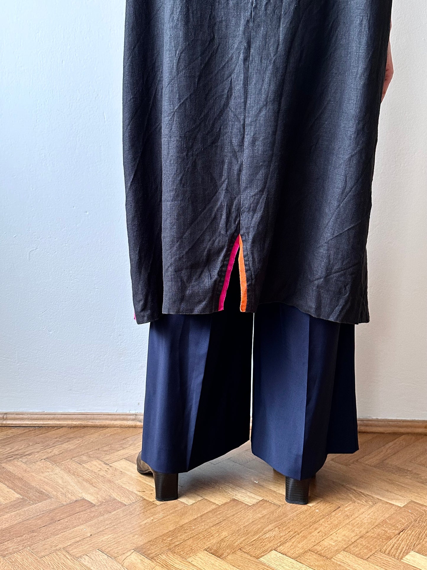 Black linen haori