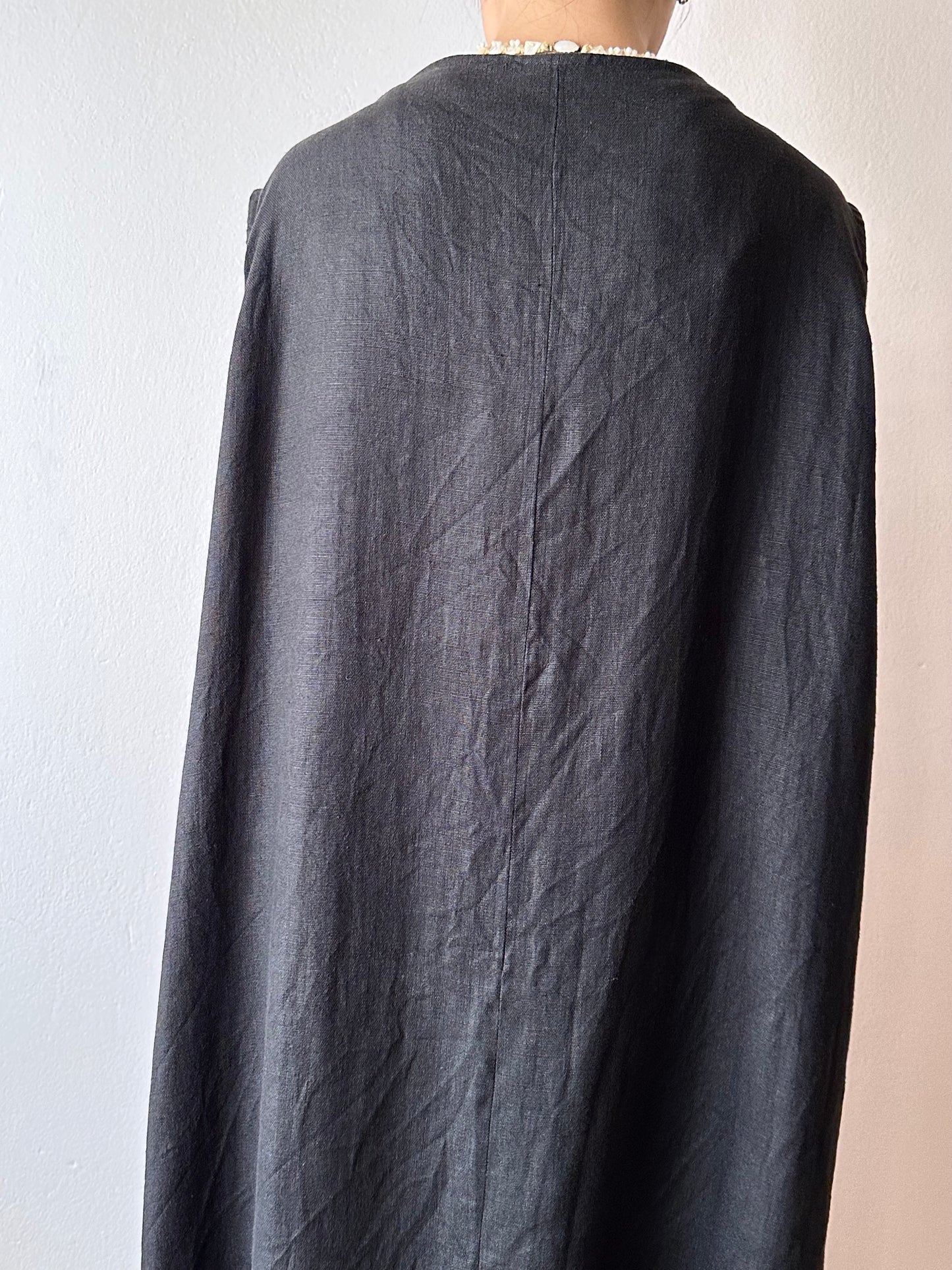 Black linen haori
