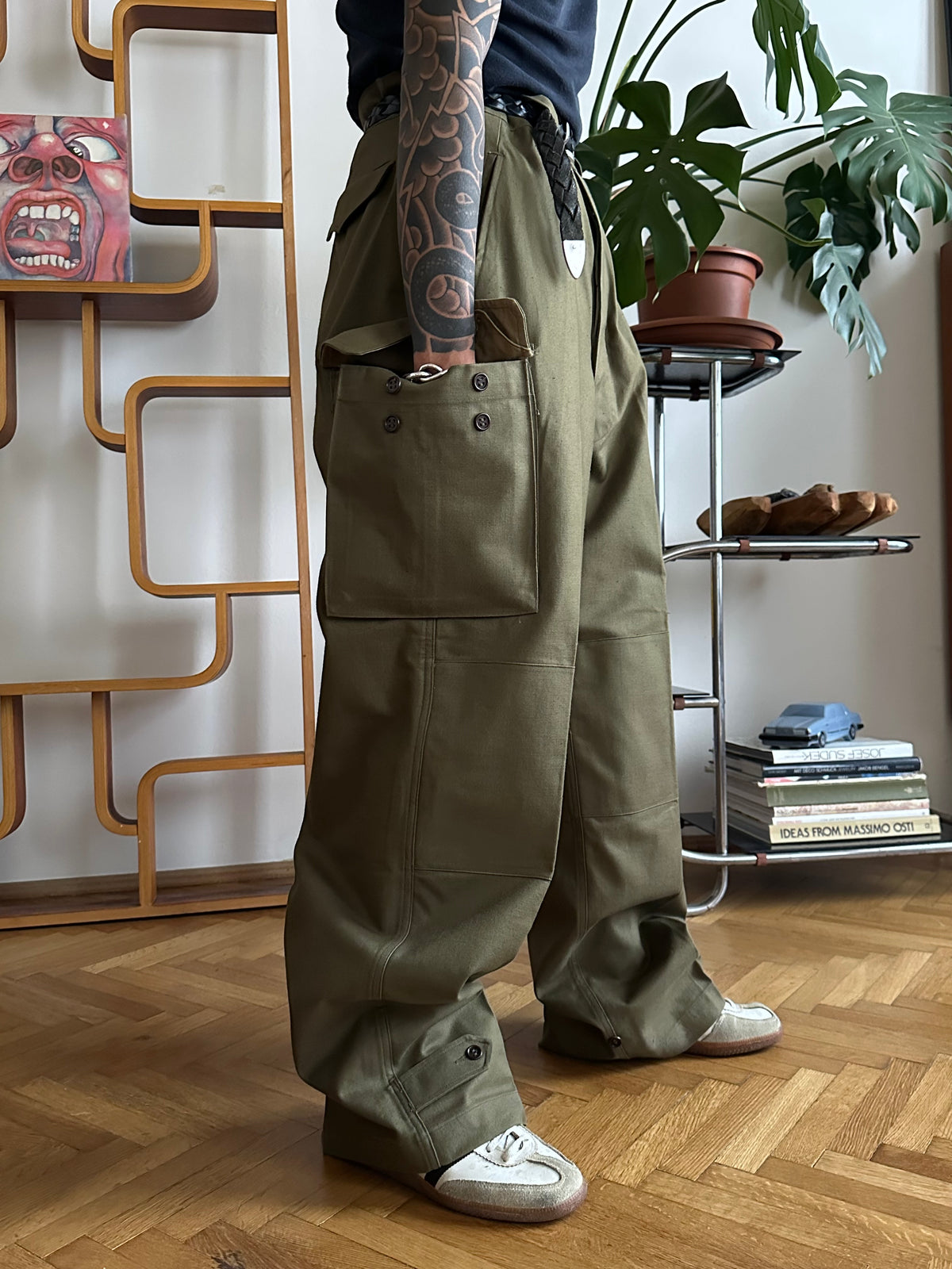 Deadstock French Army M-47 trousers フレンチミリタリー 軍物 1950s 50年代 前期タイプ Toto Praha Vintage clothing shop Antique shop 古着屋 プラハ Showroom appointment Prague ユーロ古着 ヨーロッパ古着 古着卸 ヴィンテージ
