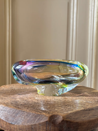 Mid-century Czechoslovakia glass tray