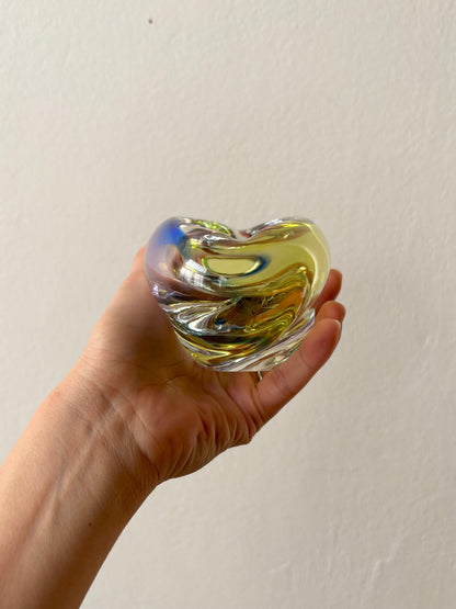 Mid-century Czechoslovakia glass tray