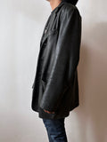 Over sized leather tailored jacket