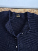 Tyrolean cardigan navy wool