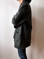 Over sized leather tailored jacket