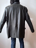 Over sized leather tailored jacket