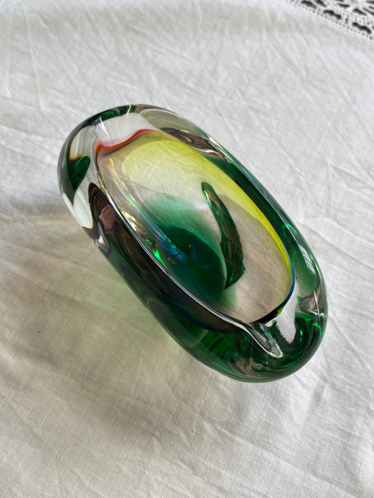 Mid-century Czechoslovakia glass tray