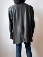 Over sized leather tailored jacket