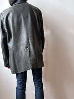 Over sized leather tailored jacket