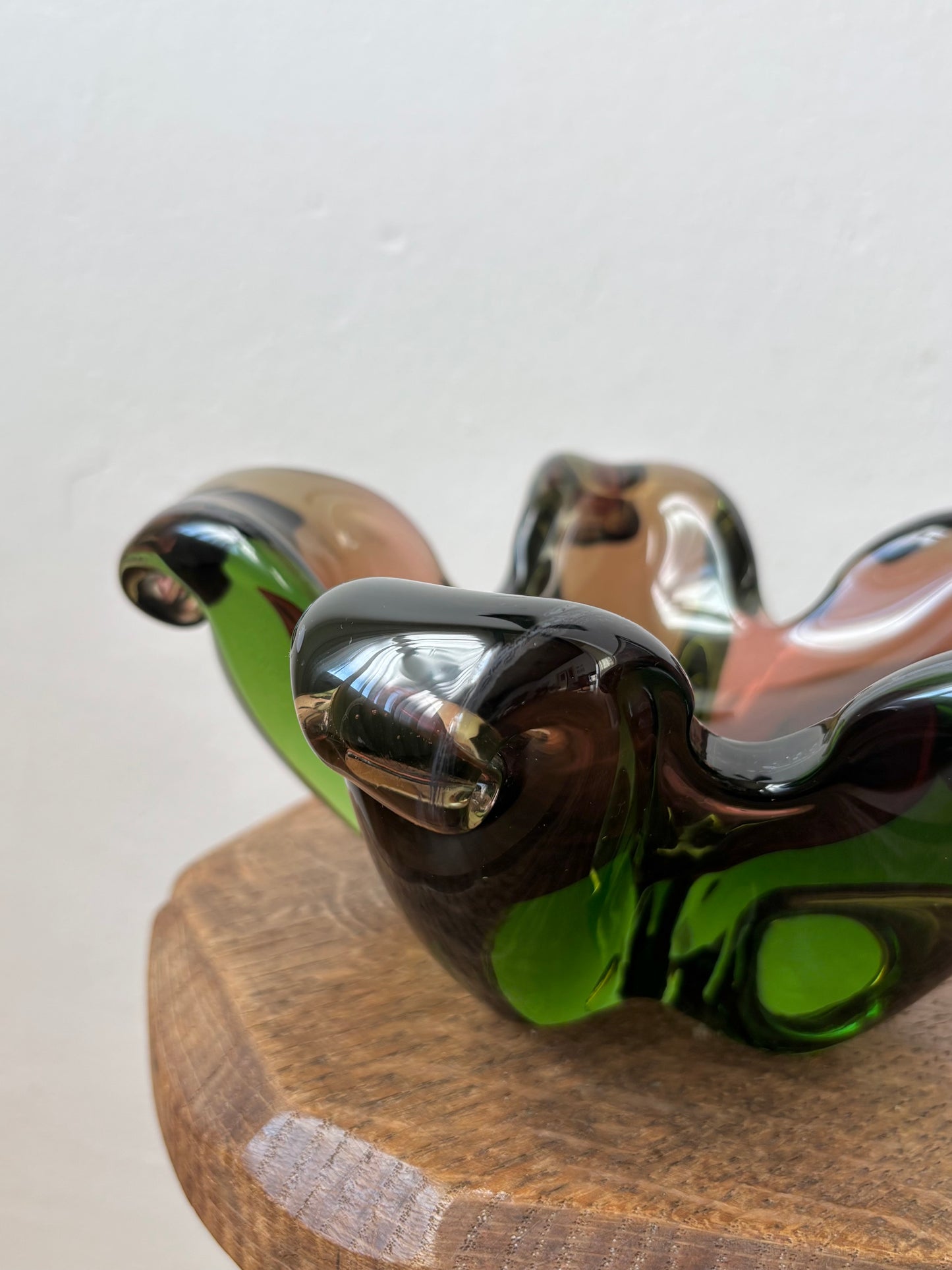 60s Czechoslovakia glass heavy bowl