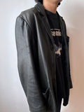 Over sized leather tailored jacket