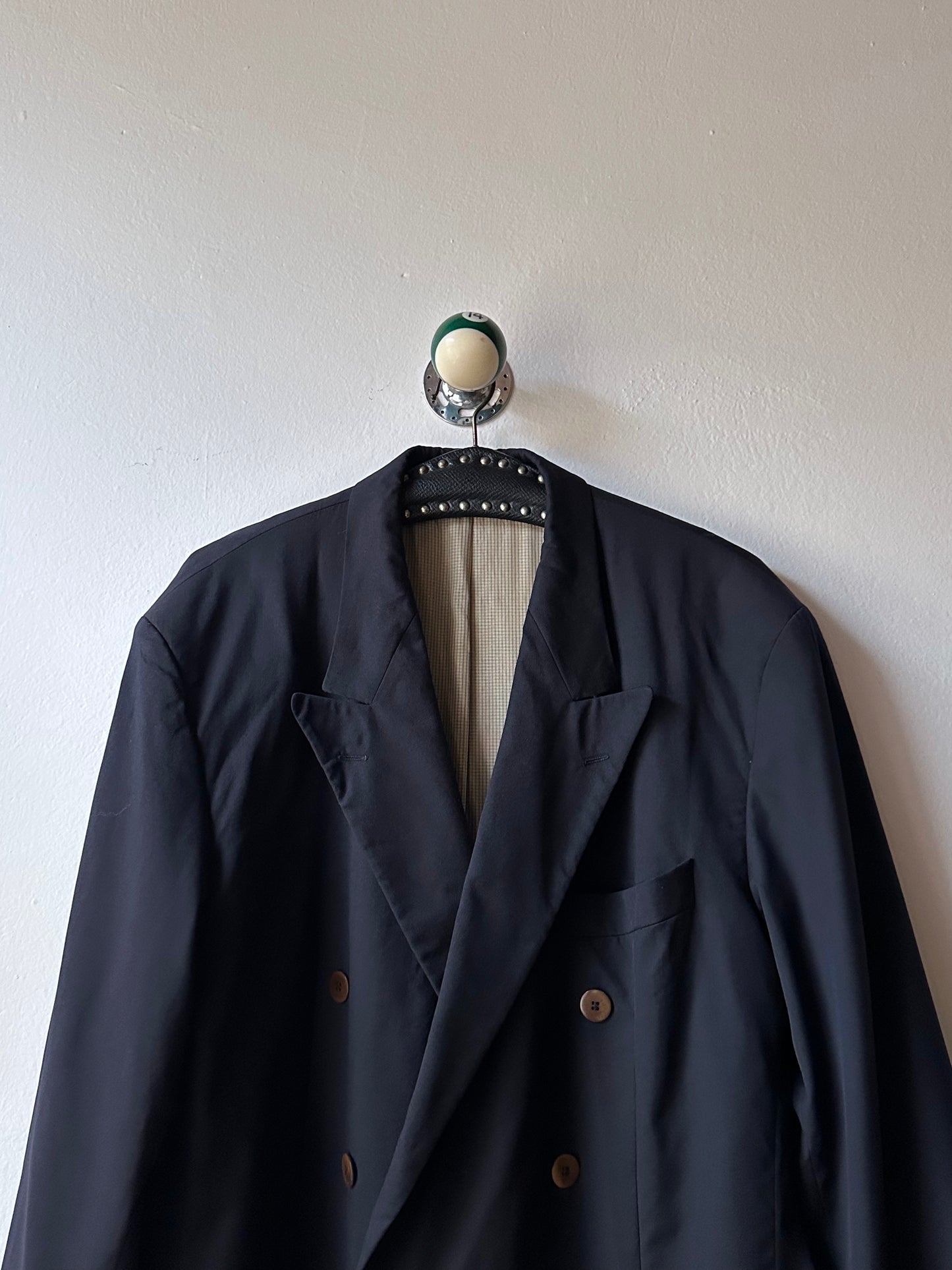 1990's HUGO BOSS navy double breasted blazer 90's Vintage Toto Praha Antique shop Vintage clothing store 古着屋 ユーロ古着 ヨーロッパ古着