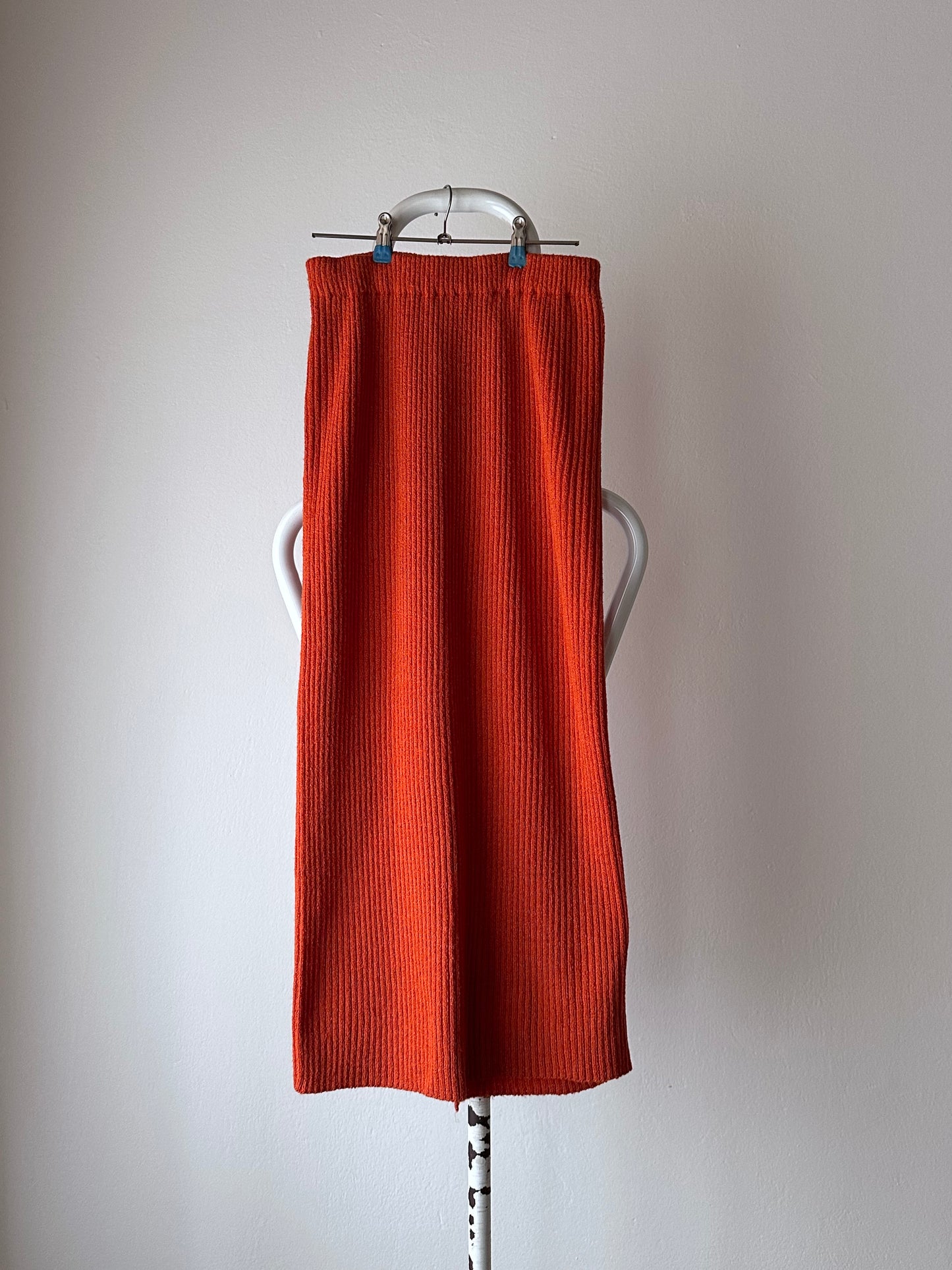 knit skirt in persimmon
