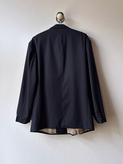 1990's HUGO BOSS navy double breasted blazer 90's Vintage Toto Praha Antique shop Vintage clothing store 古着屋 ユーロ古着 ヨーロッパ古着