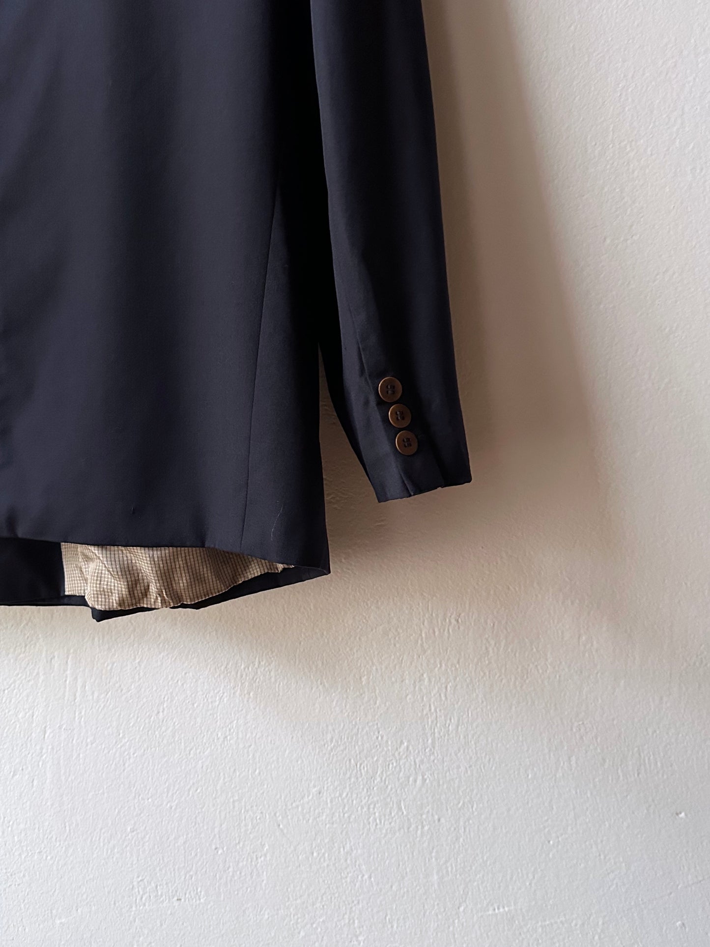 1990's HUGO BOSS navy double breasted blazer 90's Vintage Toto Praha Antique shop Vintage clothing store 古着屋 ユーロ古着 ヨーロッパ古着