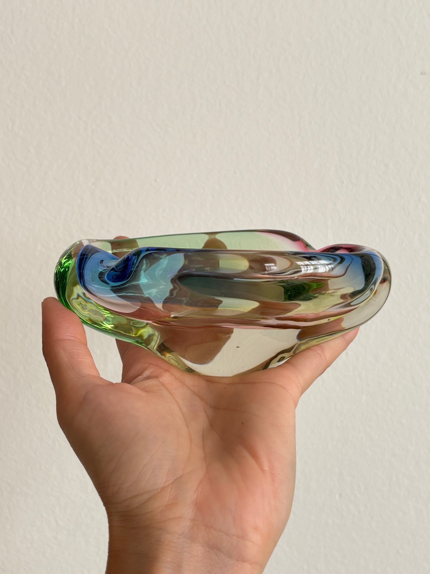 Mid-century Czechoslovakia glass tray