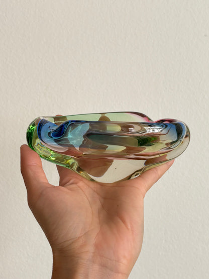 Mid-century Czechoslovakia glass tray