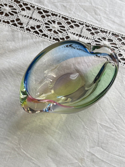 Mid-century Czechoslovakia glass tray