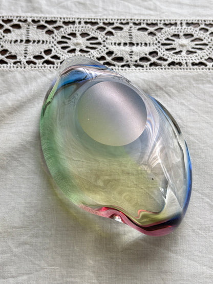 Mid-century Czechoslovakia glass tray