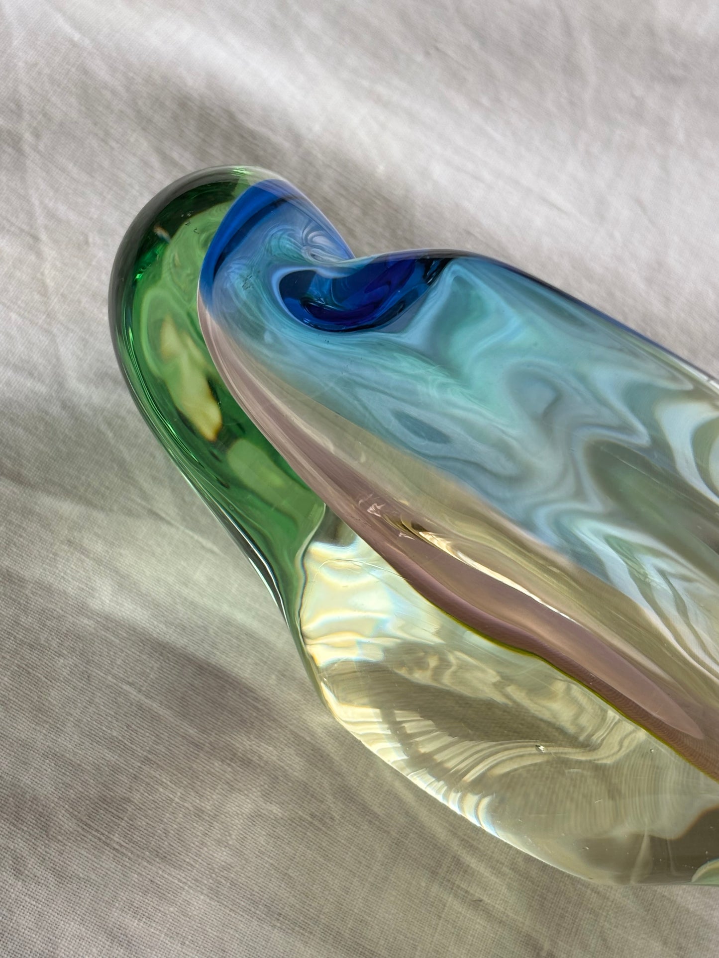 Mid-century Czechoslovakia glass tray