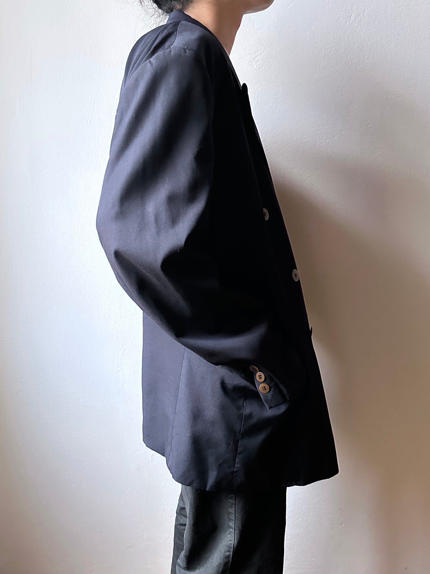 1990's HUGO BOSS navy double breasted blazer 90's Vintage Toto Praha Antique shop Vintage clothing store 古着屋 ユーロ古着 ヨーロッパ古着