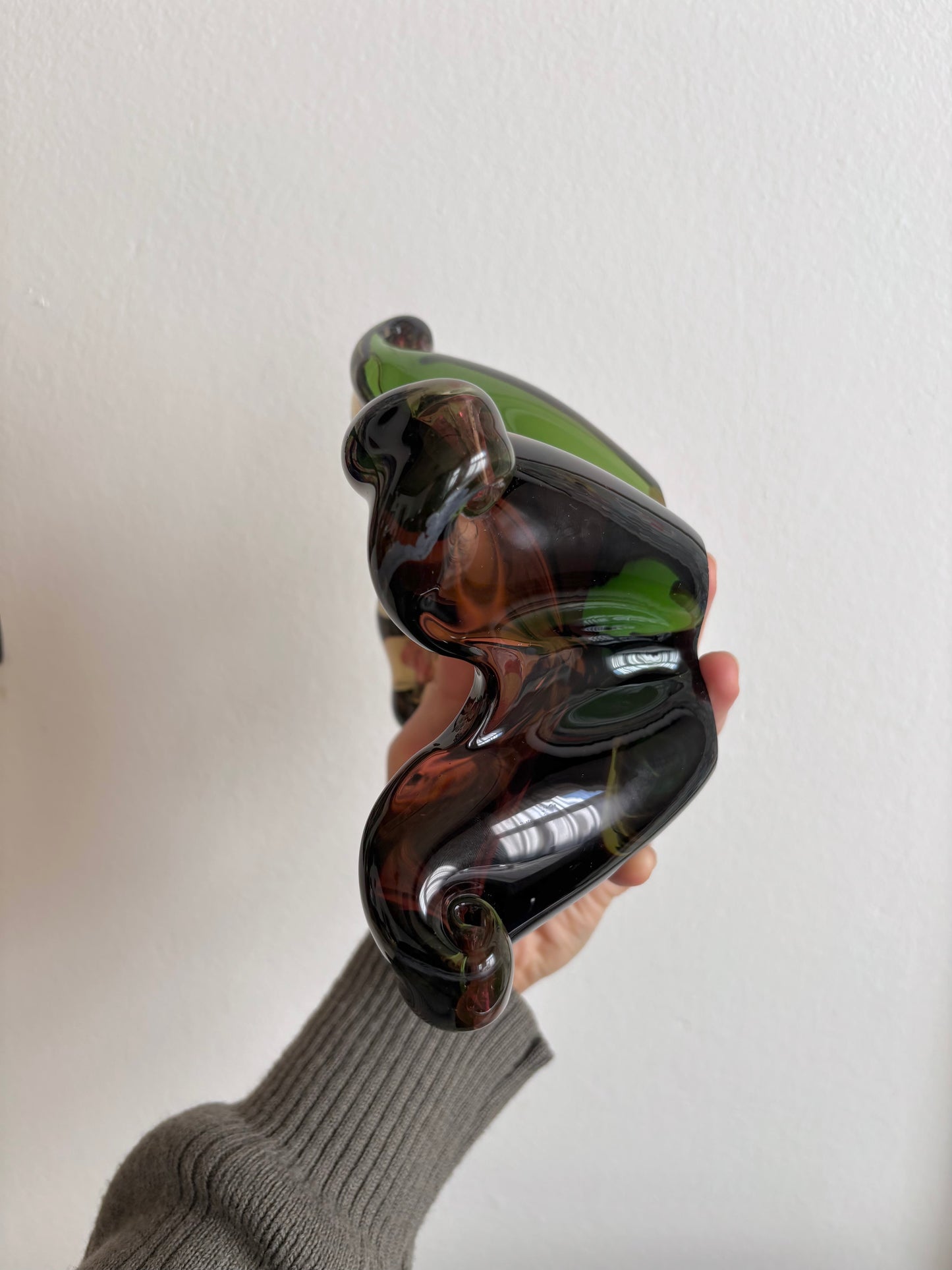 60s Czechoslovakia glass heavy bowl