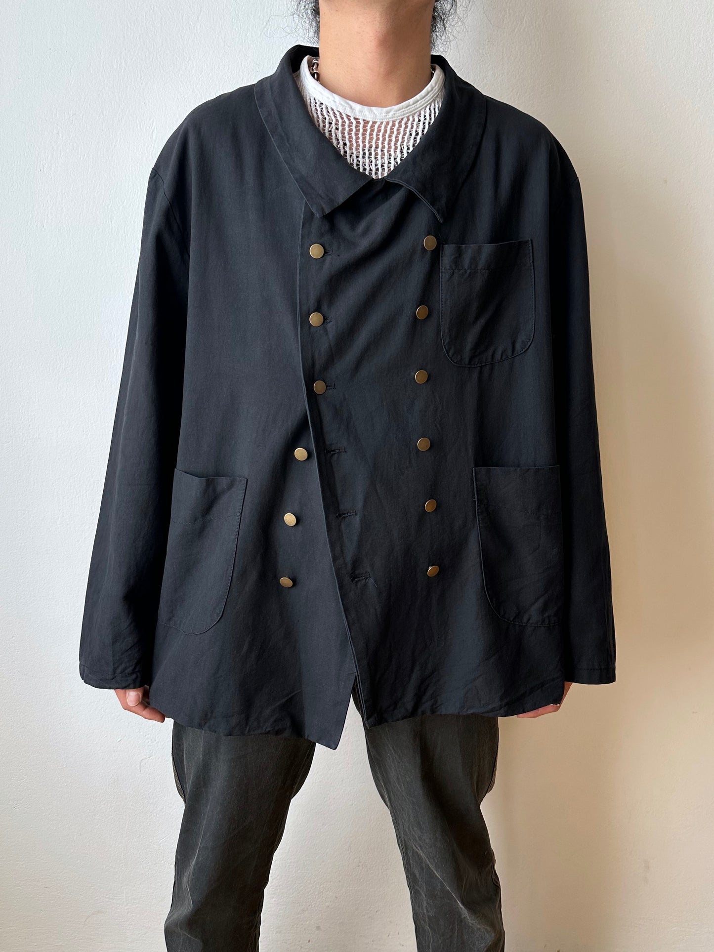 Black double-breasted jacket