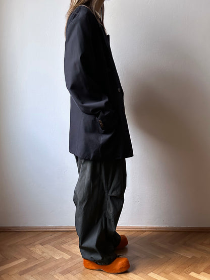 1990's HUGO BOSS navy double breasted blazer 90's Vintage Toto Praha Antique shop Vintage clothing store 古着屋 ユーロ古着 ヨーロッパ古着