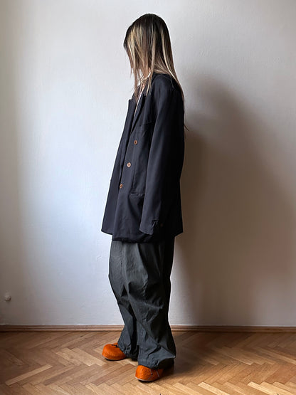 1990's HUGO BOSS navy double breasted blazer 90's Vintage Toto Praha Antique shop Vintage clothing store 古着屋 ユーロ古着 ヨーロッパ古着