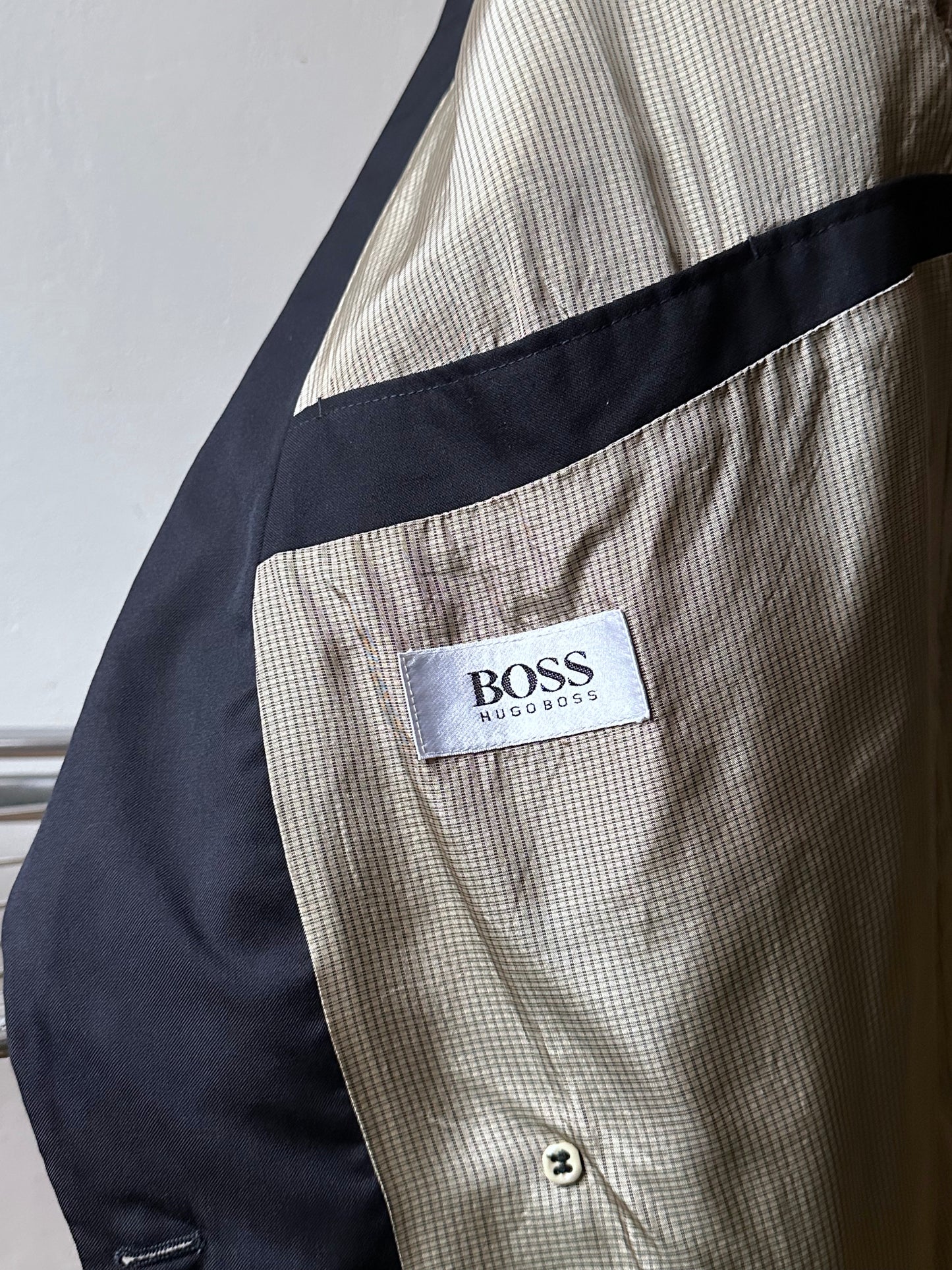 1990s HUGO BOSS navy double breasted blazer