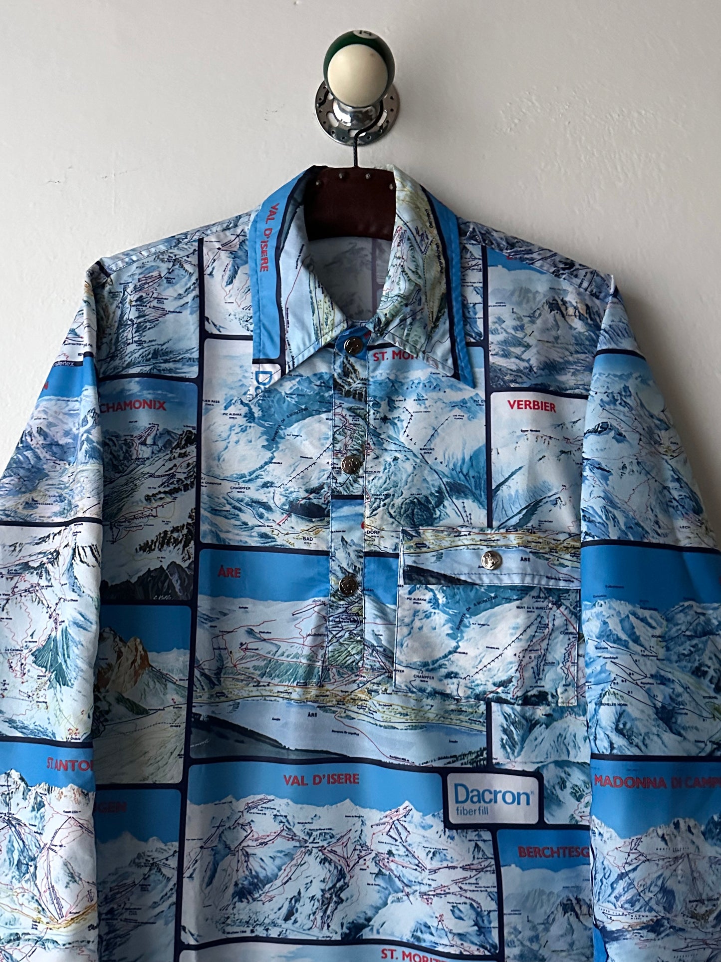 1970's Vintage Ski maps Pullover shirt 70's 70年代 Rare Toto Praha Vintage clothing store Antique shop Prague プラハ 古着屋 ヨーロッパ古着 ユーロ古着 古着卸 ユーロヴィンテージ totototrip