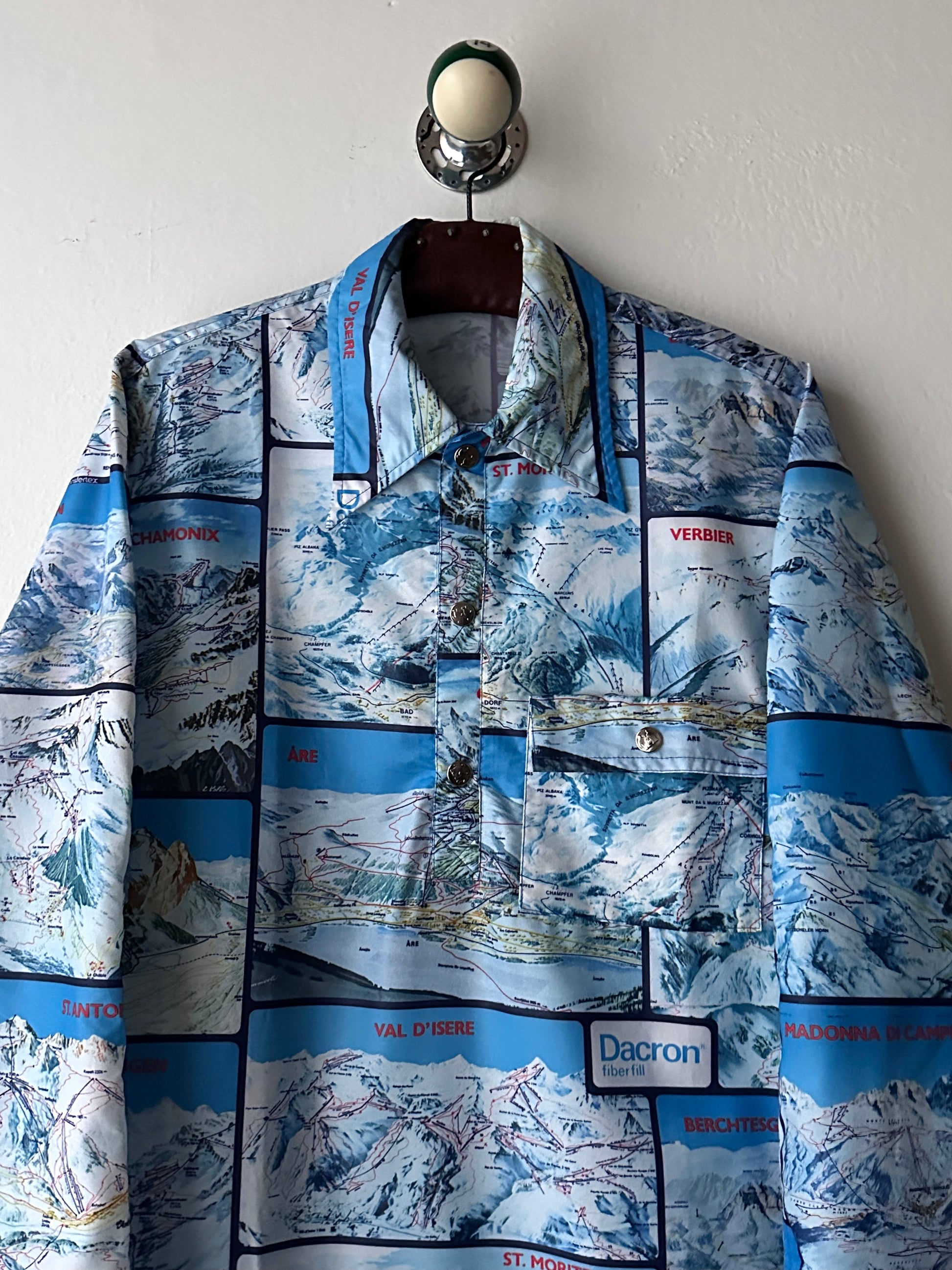 1970's Vintage Ski maps Pullover shirt 70's 70年代 Rare Toto Praha Vintage clothing store Antique shop Prague プラハ 古着屋 ヨーロッパ古着 ユーロ古着 古着卸 ユーロヴィンテージ totototrip