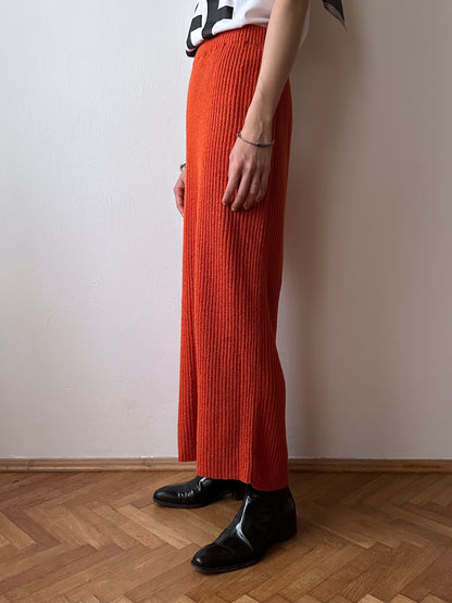 knit skirt in persimmon