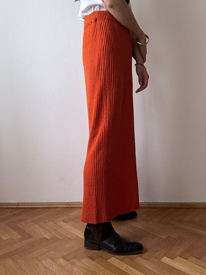 knit skirt in persimmon
