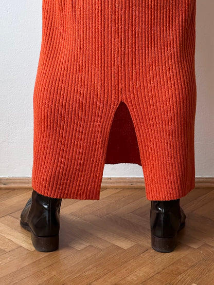 knit skirt in persimmon