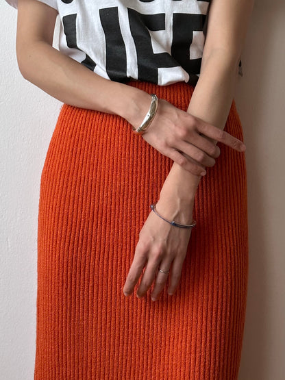 knit skirt in persimmon