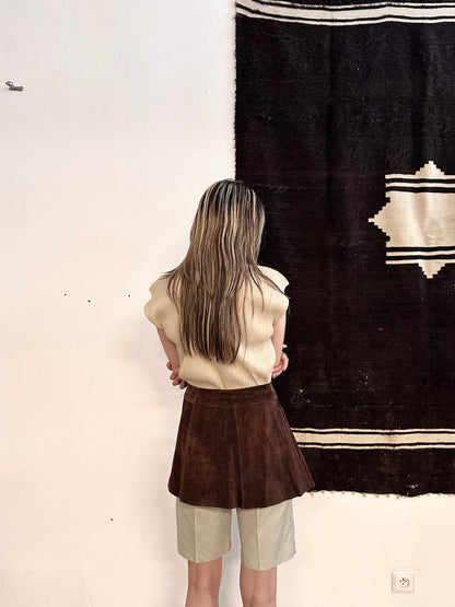 70s suede wrap skirt