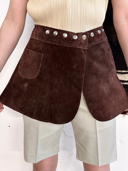 70s suede wrap skirt