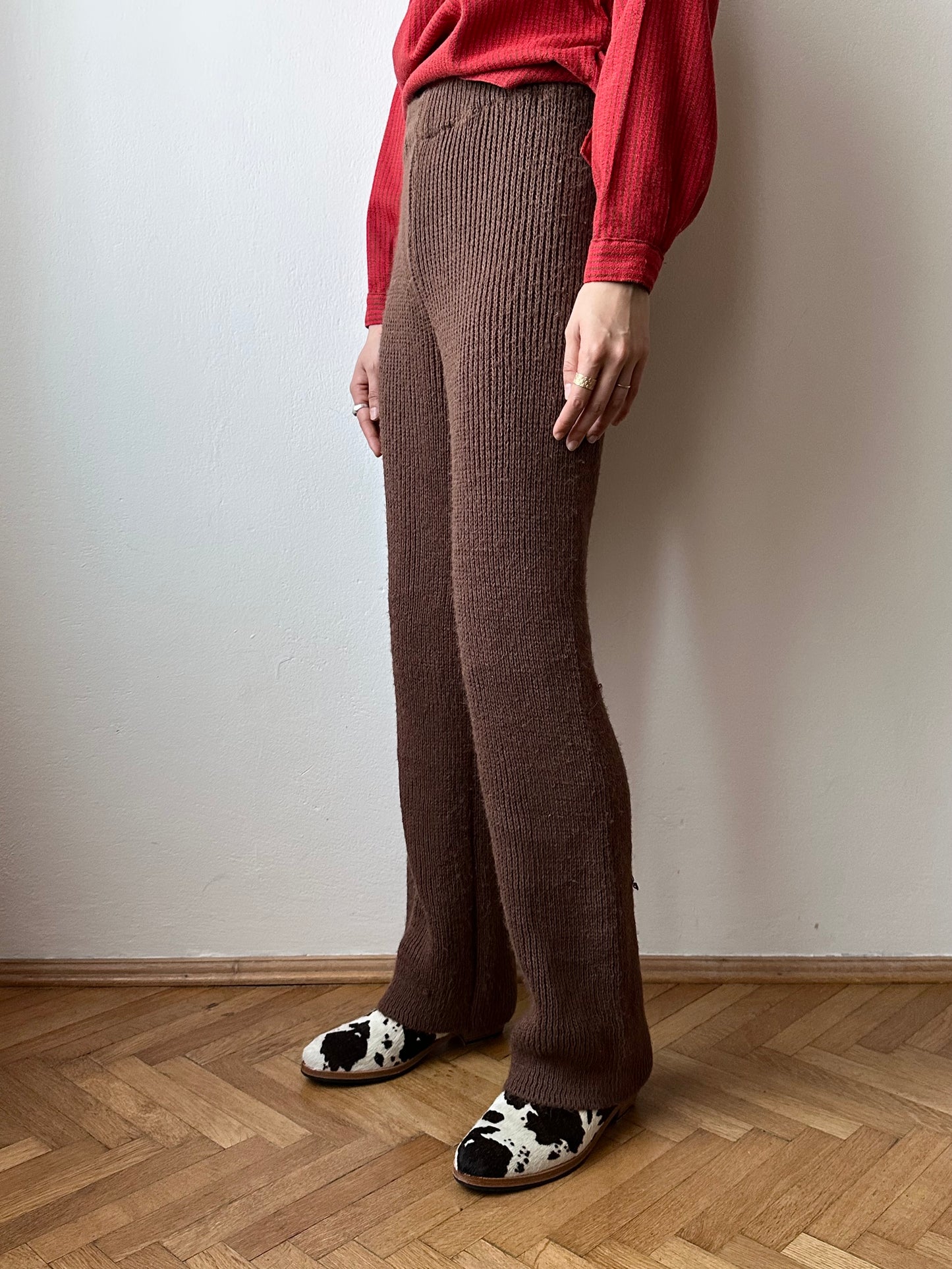 cocoa knit pants made in Italy