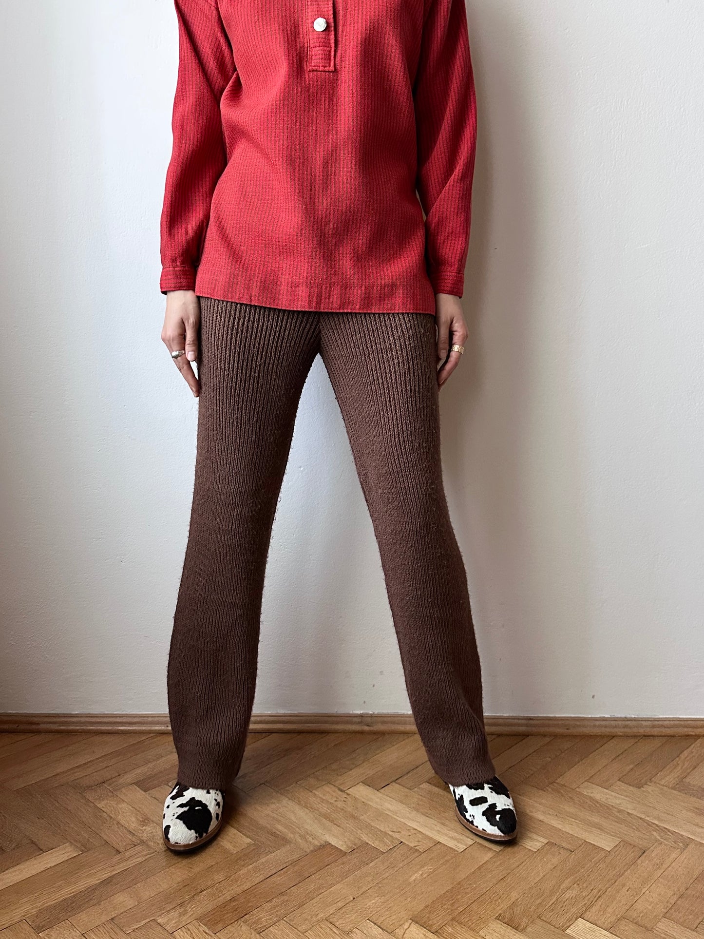 cocoa knit pants made in Italy