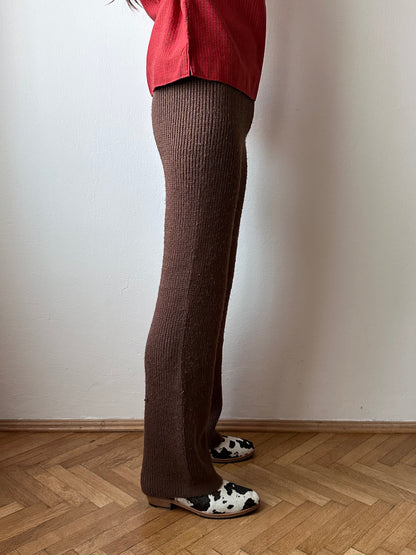 cocoa knit pants made in Italy