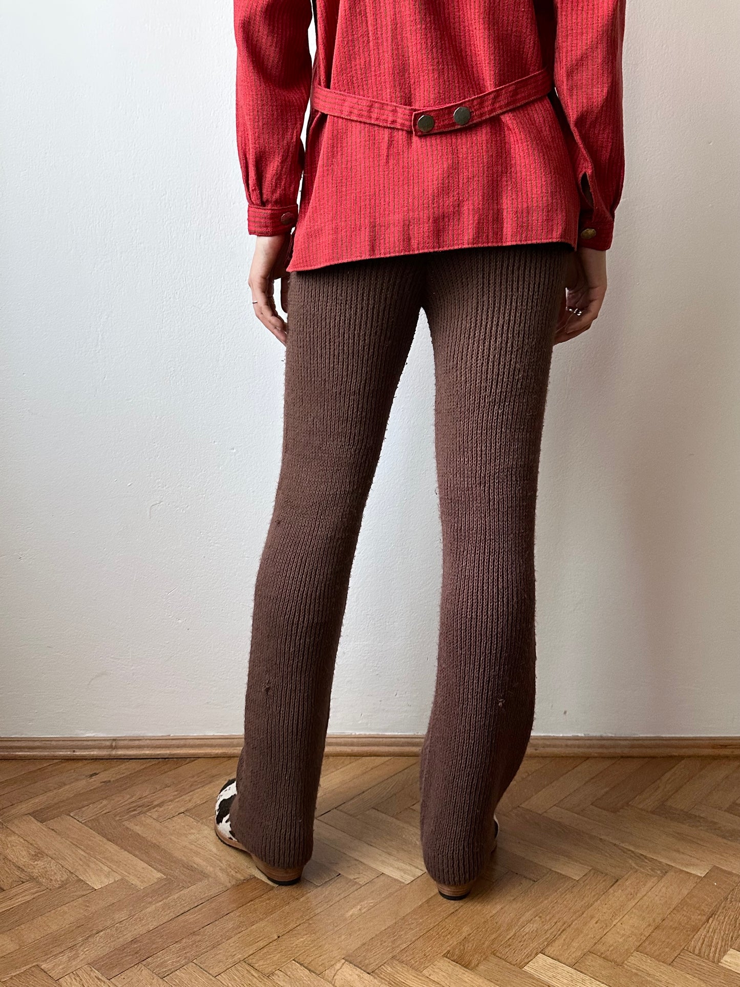cocoa knit pants made in Italy