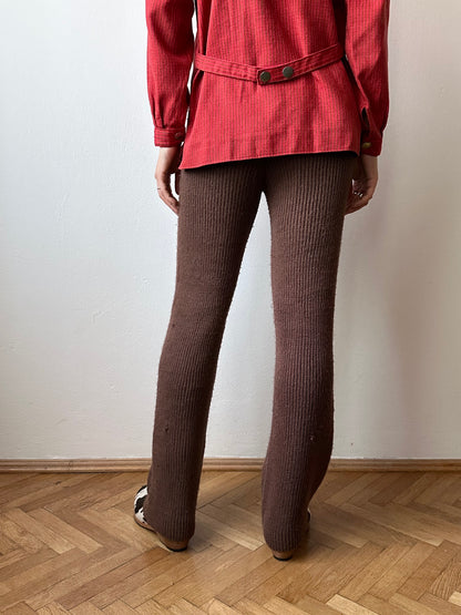 cocoa knit pants made in Italy