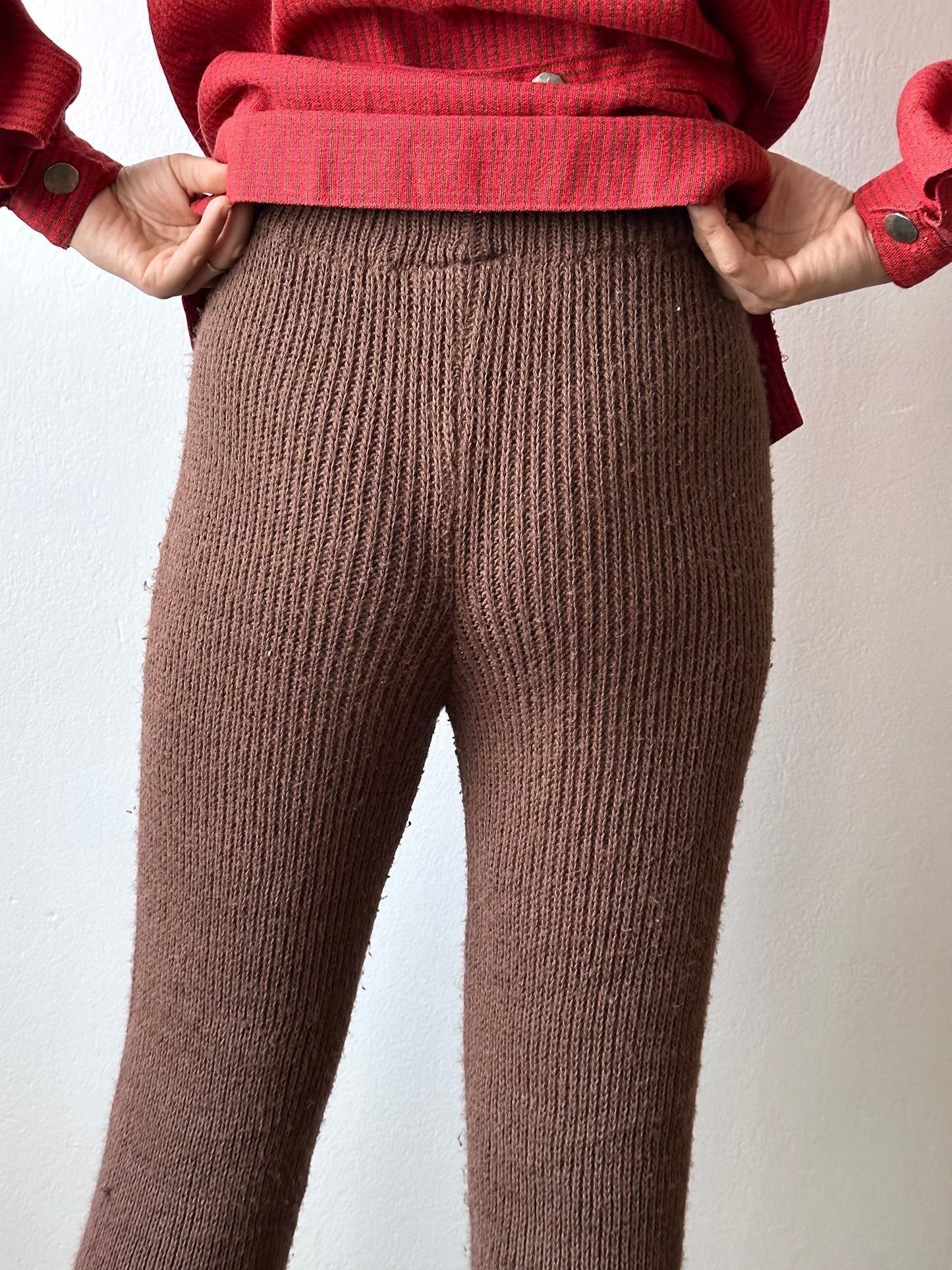 cocoa knit pants made in Italy