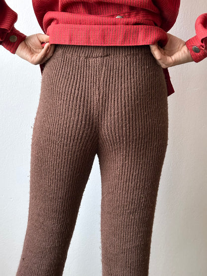 cocoa knit pants made in Italy