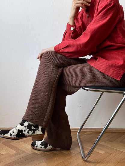 cocoa knit pants made in Italy