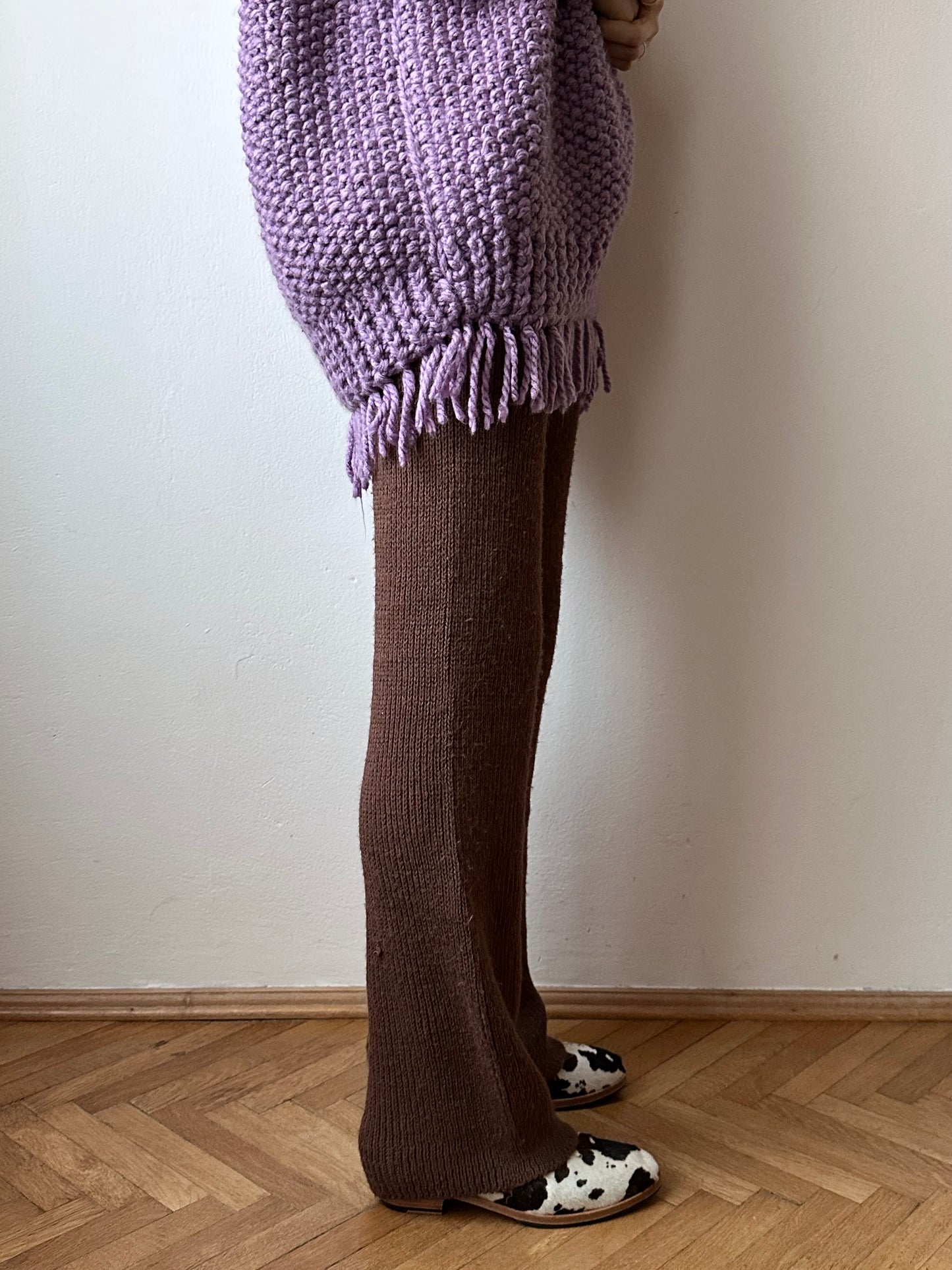 cocoa knit pants made in Italy